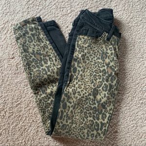 Guess Jeans Stretchy Leopard/Black Ankle Jeans